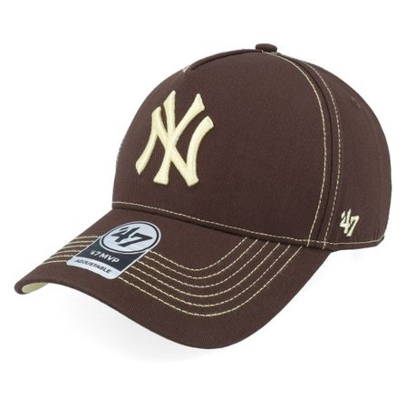 47 Brand - MLB Brun adjustable Keps - New York Yankees MLB Stitch 47 Mvp Dt Brown A-frame Adjustable @ Hatstore