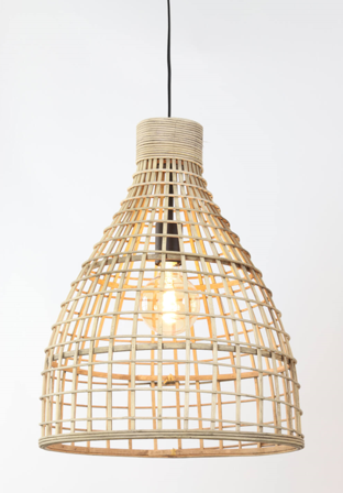 Light & Living Hengelampe Puerto Rattan Natural Ø40