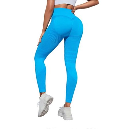 Cellulit 3D Leggings, Høy midje Butt Lifting Tummy Training Control, Anti Cellulit Leggings for Gymtrening Lyseblå-FD-