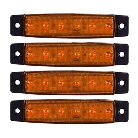 4 STK LED-sidemarkeringsindikatorlys Varselbaklys GUL