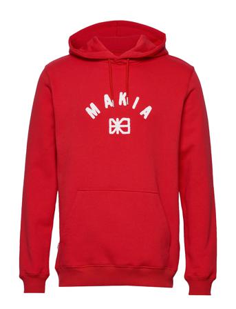 Brand Hooded Sweatshirt Hoodie Trøje Rød Makia