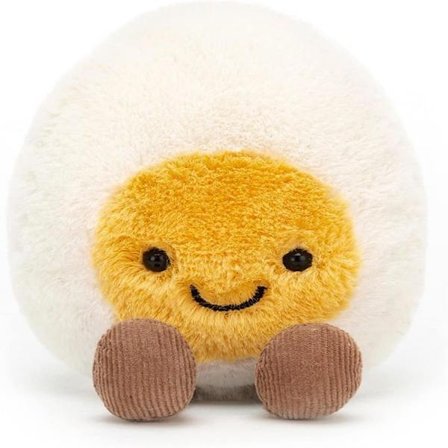 Jellycat Amuseables Kogt Æg Glad Blødt Legetøj, Lille 14 cm | Mad Blødt Legetøj | Sjov Gave