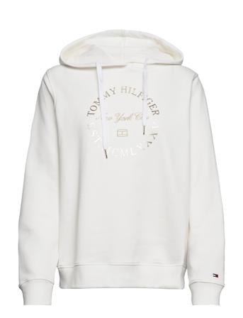 Reg Metallic Roundall Hoodie Hoodie Vit Tommy Hilfiger