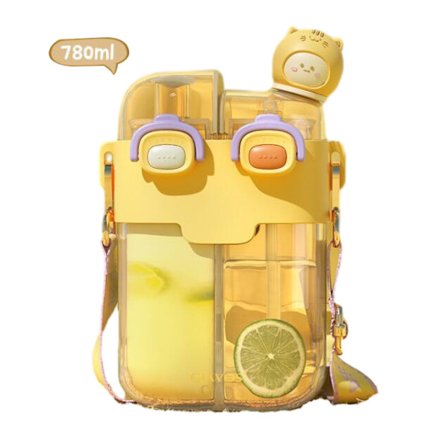 Barnens stora dubbelstrå-koppar med fack