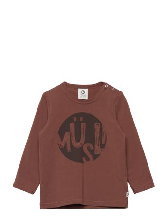 Letter Logo T Baby T-shirts Long-sleeved T-shirts Brun Müsli By Green Cotton