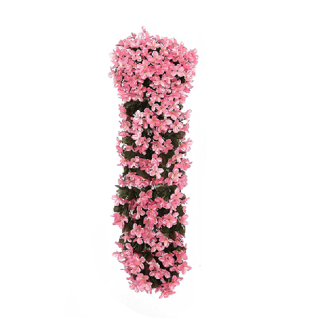 Hengende kurvblomstorkidé levende vegg Wisteria fiolett bukett kunstige blomster (lilla) Pink