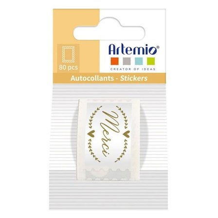 80 tackklistermärken - 25 x 33 mm