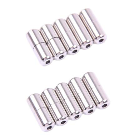 Metalldeler Turnbuckle uten knyting Skolisser Tilbehør Elastisk sløyfe Lås Penger Lazy Lace Passform Sneaker Voksen Barn Kreative Sko (10 stk, Sølv)