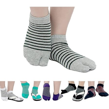 Tåsokker i bomull, atletiske tåseparatorsokker - femfingersokker/ flip-flop-flik