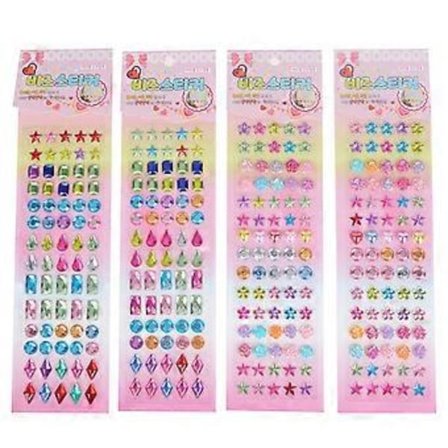 4 ark Rhinestone Bogstav Klistermærker Krystal Klistermærke Klistermærke Øreringe Akryl Børne Klistermærker Klistermærke Øreringe Rhinestone 