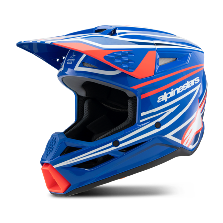 Crosshelm Alpinestars SM3 Wurx ECE06 Kinder Blau/Rot/Weiß/Schwarz M