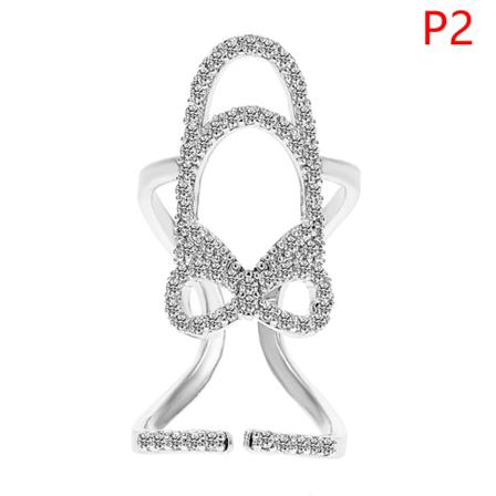 1st Koppar Inlagd Zirkon Nagelring Guldpläterad Manikyr Ring De