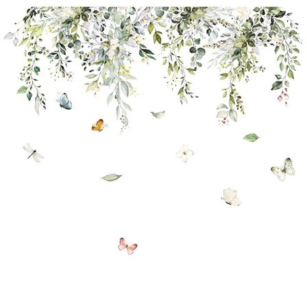 1 PC seinätarrat vihreät lehdet tarrat B B