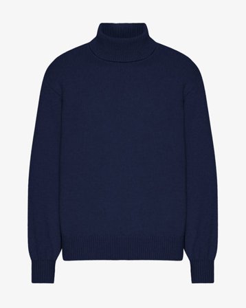 Merino Wool Turtleneck - Marine Blue