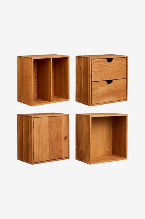 House Nordic - Vegghyller, Townsville - Sett med 4 stk. - Beige - Vegghyller - Fra Homeroom