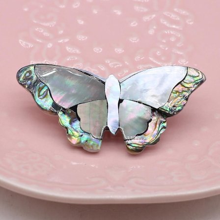 Kvinnor Brosch Natural Shell The Mother Of Abalone Shell Fjärilsformad hänge för smyckestillverkning D