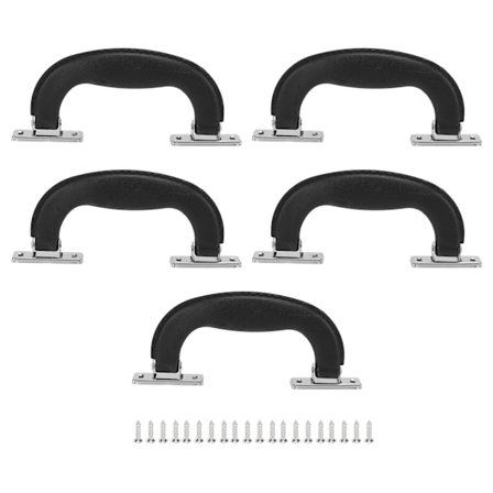 5 st Vintage Stil Bagagehandtag Robust Hållbar Plast Ergonomisk Design Bred Användning Resväska Handtag Svart
