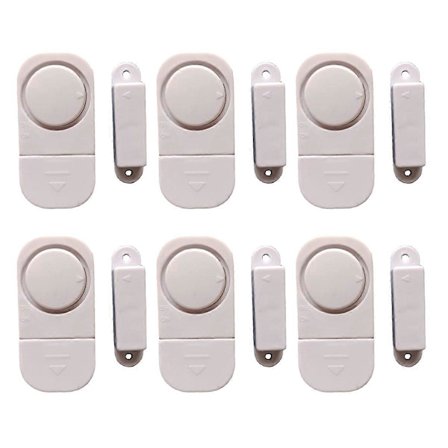 6 Sett/Pakke Trådløs Tyverialarm Leilighet Innbruddsalarm Døralarm Vindu for Hjemmesikkerhet DIY Magne