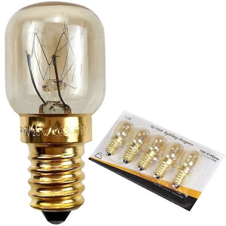 Sæt med 5 Salt Bulb 15W E14, Varm Hvidt Glødelampe 2700K, 15w Ovnlamp, Til Ovn, Køleskab, Saltlampe, Grillovne_Specielle gaver