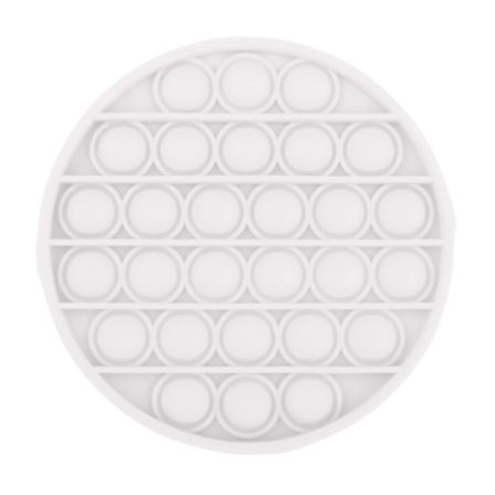 Kuplia poksauttava työnnettävä fidget-lelu mielenrauhaan, stressin lievitykseen, eri värejä, pyöreä valkoinen [DB]