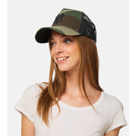 New Era - MLB Camo trucker Czapka Z Daszkiem - New York Yankees Clean Camo/Black A-Frame Trucker @ Hatstore