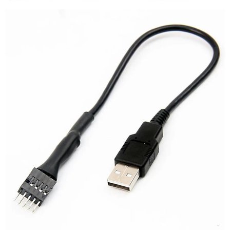 9-nastainen uros - ulkoinen USB A uros PC-emolevyn sisäinen datakaapeli 20cm