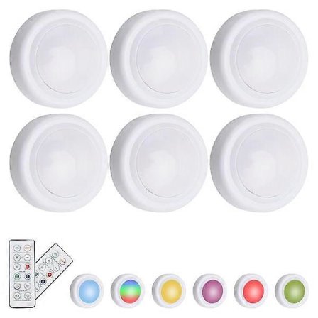 LED-spotter med fjernkontroll - Trådløs MultiColor 12-pakning 6-pakning