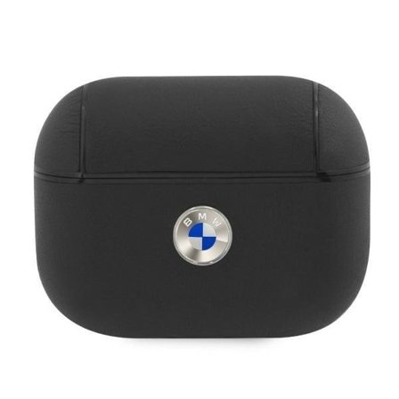 BMW Äkta Läder Silver Logo Skal AirPods Pro - Svart