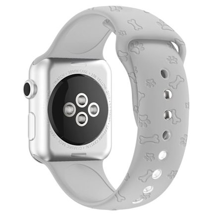 Apple Watch (41mm) söpö silikoninen ranneke - Harmaa Tassu