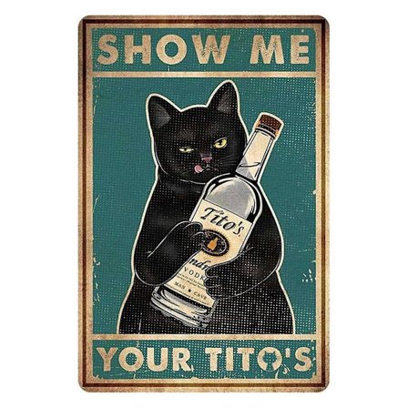 Rolig Din Svarta Katt Poster Man Cave Skylt Vintage Bar Skylt Bar Väggdekor 150x130cm