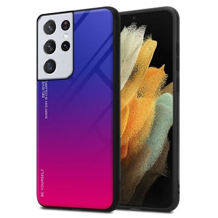 Fodral till Samsung Galaxy S21 ULTRA Skal i LILA - RÖD Fodral Skyddsskydd tvåfärgad TPU