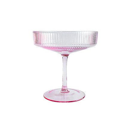 180 ml Ribbet Martini Glass, Vintage Coupe Glass, Krystall Cocktail Glass med Stilk, Klar Vin Glass Rosa
