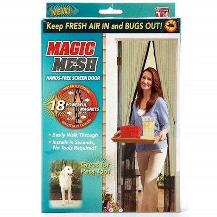 Magic Mesh Magnet insektsnät för dörr svart - Extra stark magnet