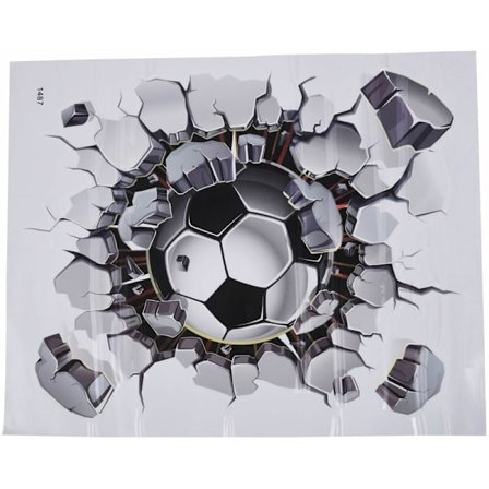 3D Fotball Veggklistremerker PVC Kunst Fotball Sprekk Gutter Rom Veggklistremerke