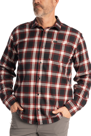 Flanellhemd Klim Alderson Midweight Cabernet/Schwarz XL