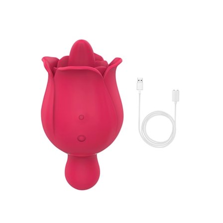 Mini Rose Tunge Lækkende Massage Vibrator til Kvinder (Rød)