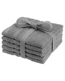 Vaskekluter ensfargede av frotté 5-pk Grå