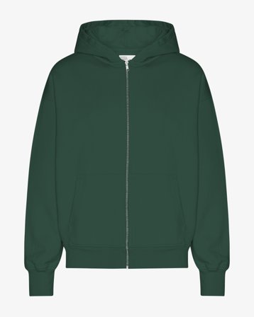 Organic Oversized Zip Hood - Emerald Green L