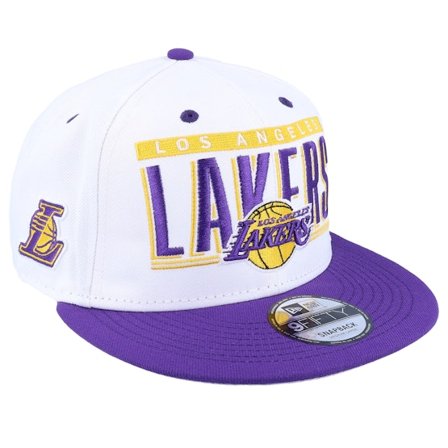 New Era - White snapback Gorra - Los Angeles Lakers Retro Title 9FIFTY White/Purple Snapback @ Hatstore