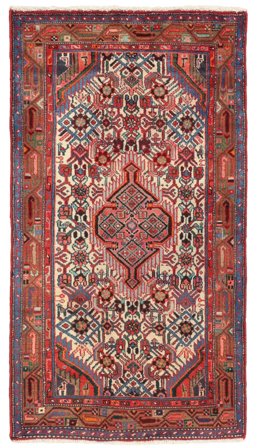 Hand Knotted Persian Hamadan Rug 78X140 Dark Red/Black