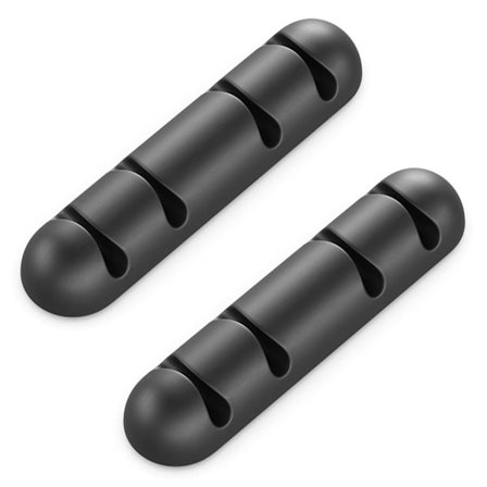 (Musta) 2x Kaapel pidikkeet Kaapel klipsit Kukin 4 kaapelille Kaapelin hallinta Orga