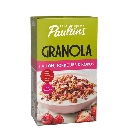 Paulúns Granola Hallon Jordgubb Kokos 450 g
