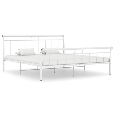 vidaXL Sängram vit metall 160x200 cm