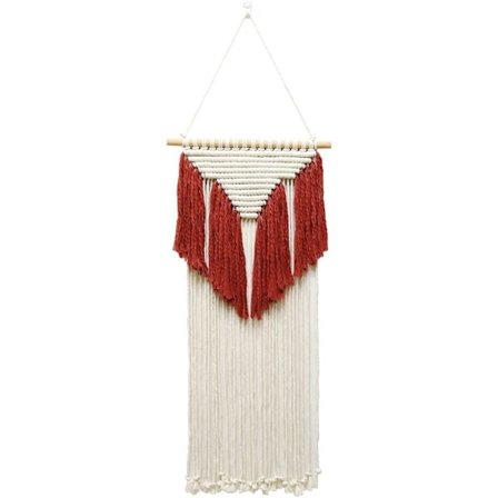 Makramee käsin kudottu hapsuteos seinävaate Boheemi käsityöt Koti sisustus