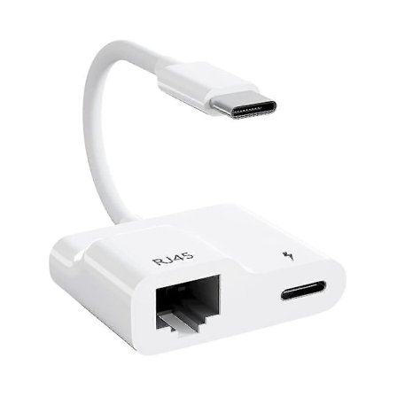 Usb C till Ethernet-adapter, Usb Typ C till Rj45 Gigabit Ethernet Lan-adapter med 60w Laddare, För /p
