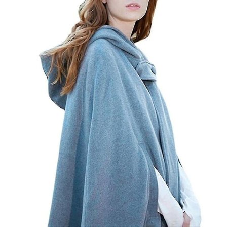 Dame Hætteklædt Kappe Poncho Frakke Jakke Løs Afslappet Overtøj Vinter-WELLNGS