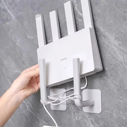 2 st Väggmonterat Router Förvaringsställ Set-top Box Väggmonterad Fixtur Stödfäste Väggmonterad Router