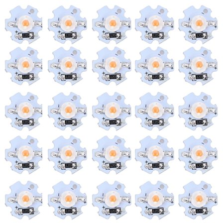 25 kpl 0,5W 5V High Power LED-lamppuhelmi Valonlähde Siru alumiinilevyllä Vaaleanpunainen valo: 380-840NM