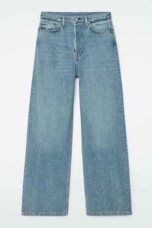 COS Women's Volume Wide Leg Jeans Bag in Blue