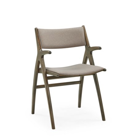 Roots spisebordsstol, Armlæn | Stof - Røget egetræ - 53x55x84 - Stole